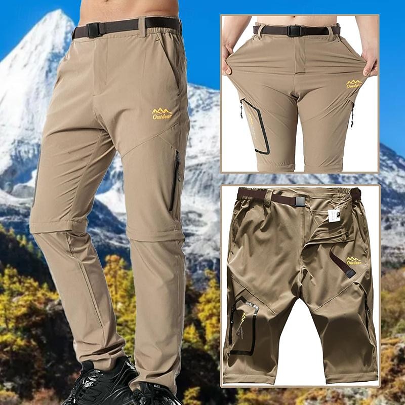 Men's Cargo Pants Hiking Pants Trousers Tactical Pants Military Outdoor Regular Fit Waterproof Quick Dry Breathable Pants / Trousers Detachable Design Black Army Green Hunting Climbing Camping