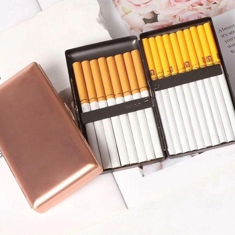 Metal Cigarette Case, Lightweight and Portable, Pressure-Resistant, Holds 20 Cigarettes