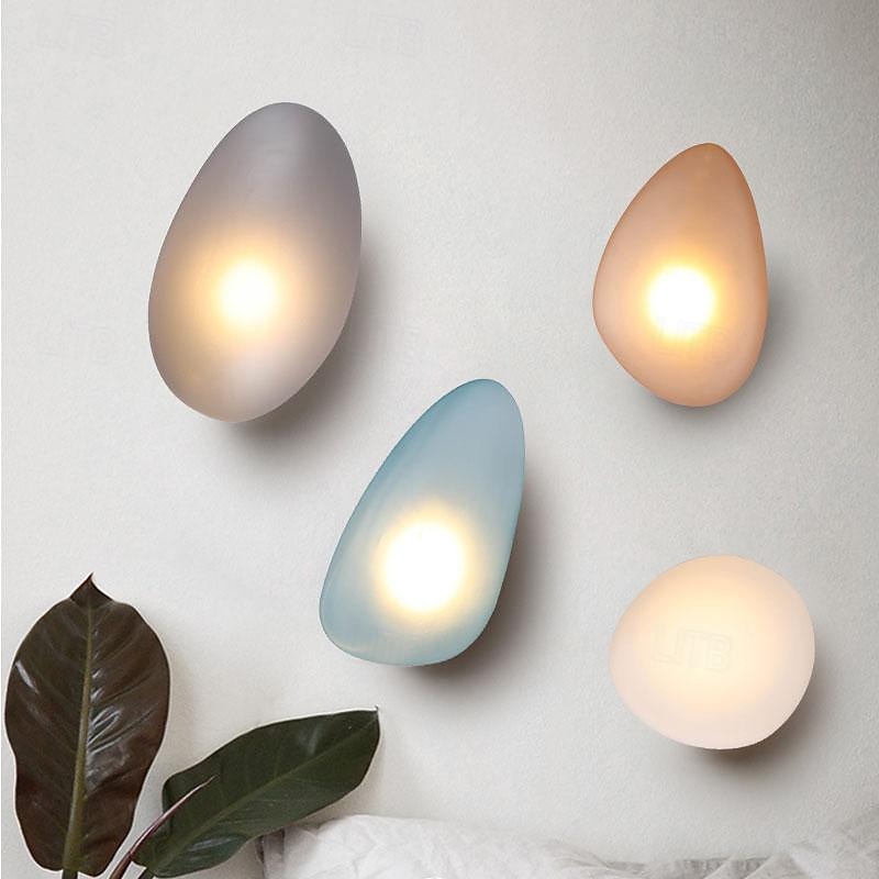 LED Wall Sconces 7W Nordic Wall Lamps Living Room Designer Lamp Modern Glass Pebble Wall Light Bedroom Decoration Lighting Stair Light 85-265V2