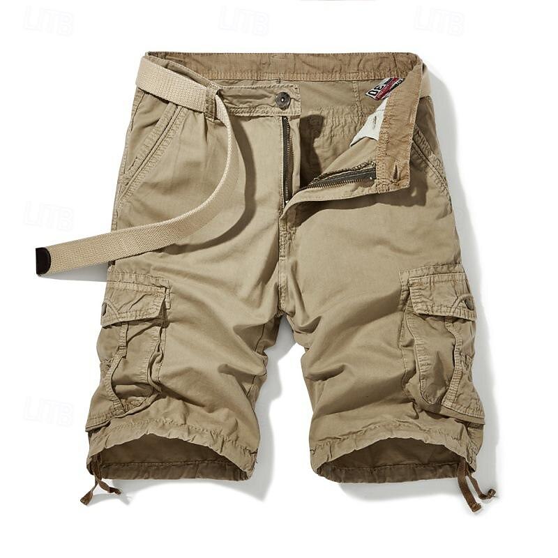 Men's Tactical Shorts Cargo Shorts Shorts Buttons Multi Pocket Plain Wearable Short Outdoor Daily Going out Fashion Classic Black Blue
