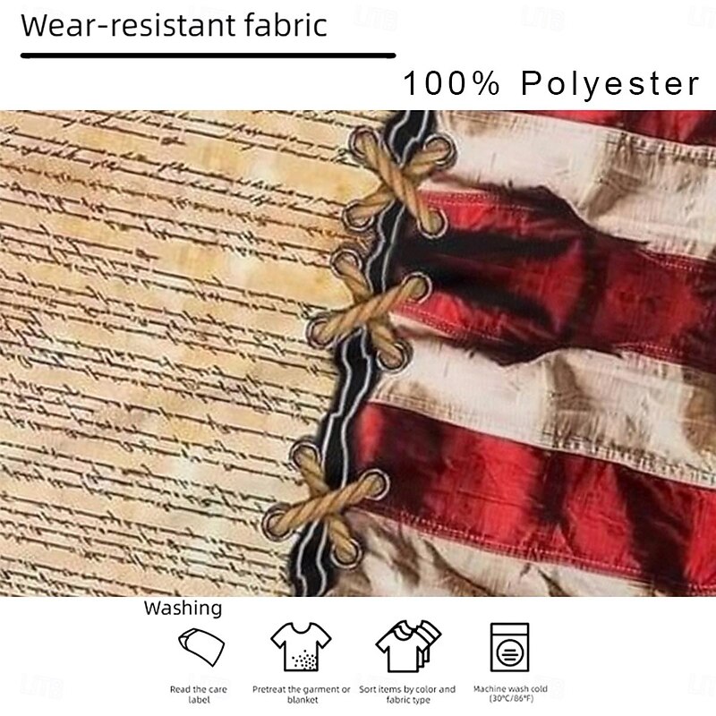 Men's American Independence Day American US Flag T shirt Short Sleeve 3D Print Sports Fashion Street Sports Outdoor Festival Summer Spring Khaki Henley Henley T-Shirt3