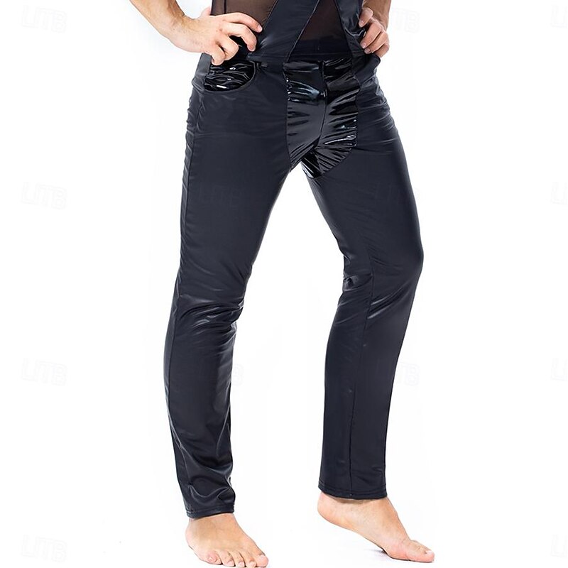 Dance Costumes Exotic Dancewear Pole dance Pants Pure Color Splicing Men's Performance Training High PU3