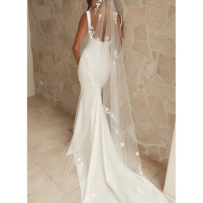 Wedding Dresses Beach Wedding Sheath Camisole Spaghetti Strap Court Train Satin Bridal Gowns With Beading Solid Color2