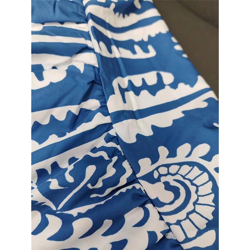 Women's Casual Dress Graphic Ruffle Print V Neck Long Dress Maxi Dress Ethnic Casual Daily Vacation 3/4 Length Sleeve Summer4