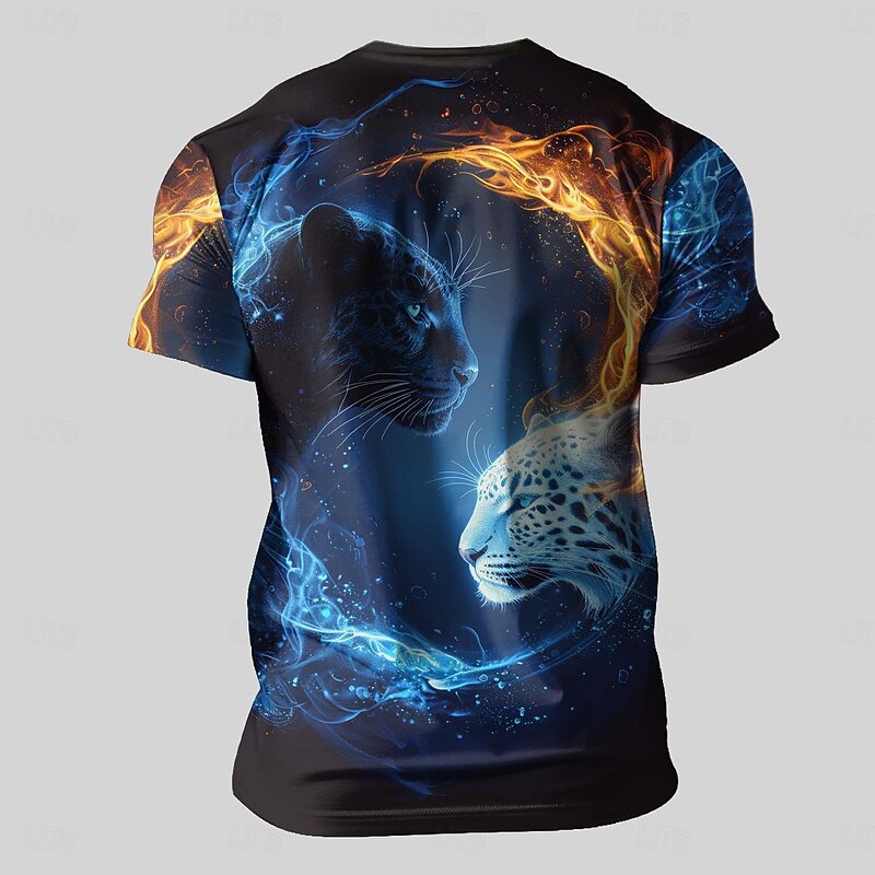 Men's Animal Tiger T Shirt T shirt 3D Print Crew Neck Shirt Fashion Athleisure Street Sports Outdoor Black 1 Black 3 Black 2 Summer Spring Clothing Apparel S M L XL XXL XXXL4