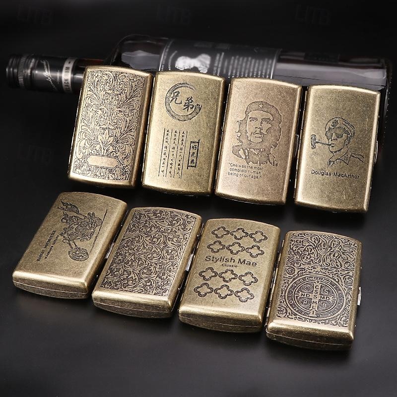 Vintage Style Metal Cigarette Case, Multiple Designs, Unique Creative Holder(Can Accommodate 12 Cigarettes)3