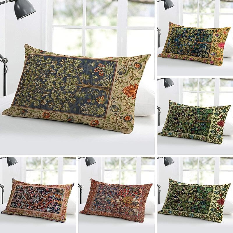 Decorative Toss Pillows Cover 1PC Soft Lumbar Cushion Case Pillowcase for Bedroom Livingroom Sofa Couch Chair Inspired by William Morris