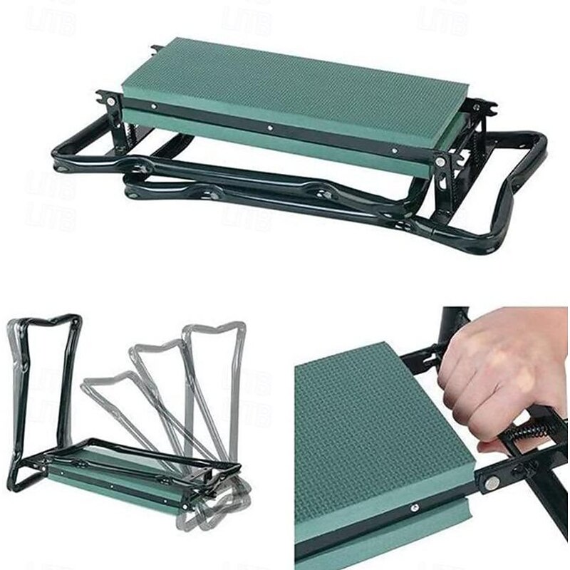 Garden Kneeler and Seat, Heavy Duty Gardening Bench with 2 Tool Pouches, Widen EVA Foam Pad, Foldable Garden Stool to Prevent Knee & Back Pain3