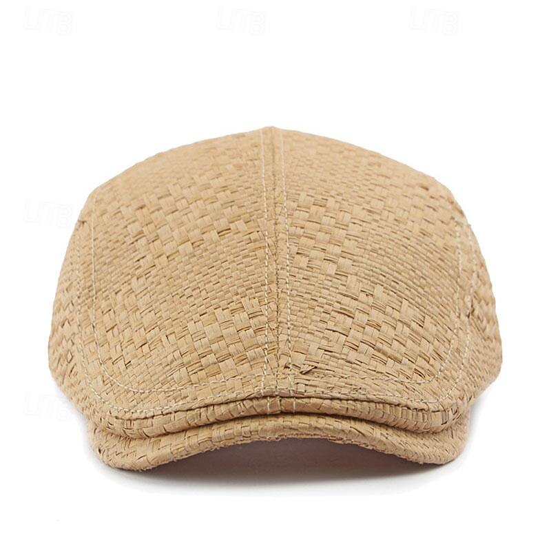 Men's Flat Cap Ascot Hat Newsboy Hat Camel Brown Polyester Fashion Casual Street Daily Plain Adjustable Sunscreen Breathable2