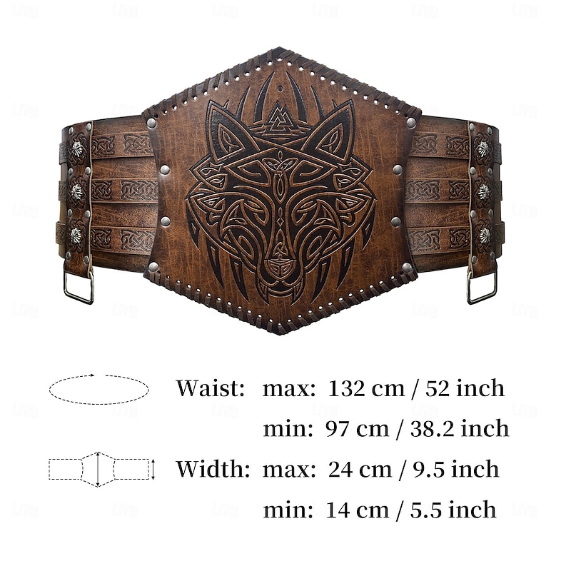 Medieval Renaissance Armor Outfits Armband Warrior Viking Fancy Dress Men's Viking Halloween Carnival Performance LARP Ren Faire Adults' Vest Waist Belt Arm Guards4
