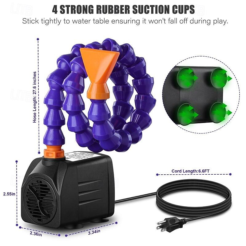 Water Table Pump （ETL Certified Power Cable），Kids Water Table Accessories Fun Summer Outdoor Splash Water Game Toys4