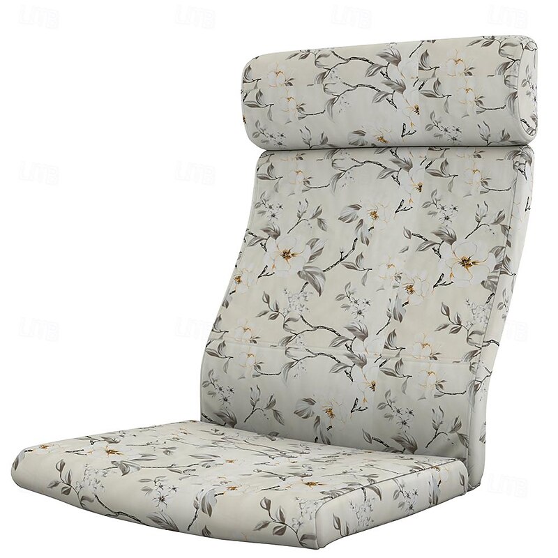 Chair Cushion Cover 100% Cotton Floral Quilted Smooth Slipcovers POcover LITB PRIME cover3