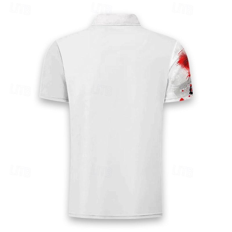 Men's Tiger Polo Shirts Golf Shirt Short Sleeve Polo Shirts Collared Shirts Funny Streetwear Vacation Wear Party Outfits Buttons 3D Print Spring & Summer White2