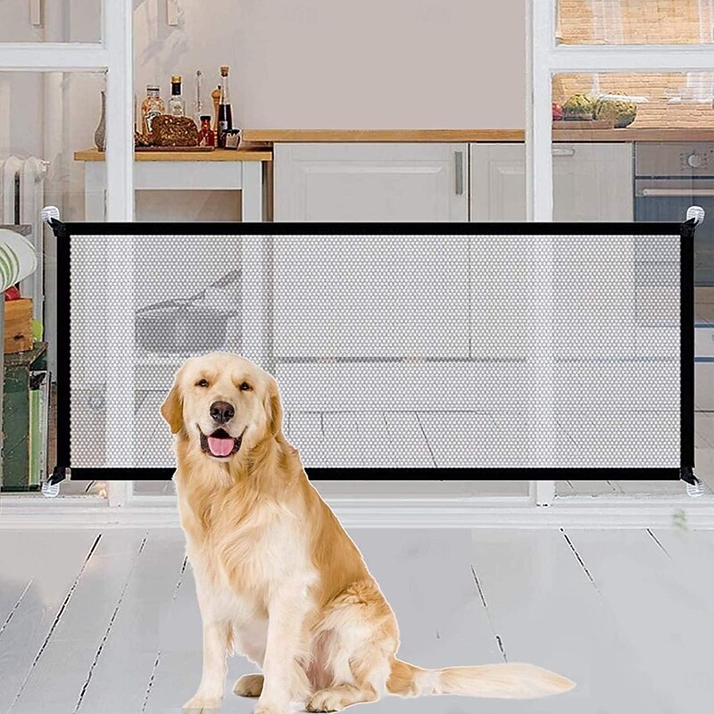 Dog Gates Indoor Pet Isolation Net Folding Safety Door Guard, Pet Isolation Net, Dog Barriers, Magic Gate for Dogs, Safety Fence for Hall Doorway, Pet Isolation Net Indoor Outdoor