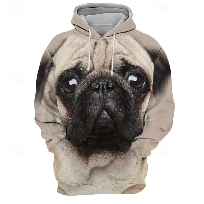 Men's Dog Graphic Prints Hoodie Hoodies Sweatshirt Streetwear Designer Long Sleeve Hooded Daily Sports Khaki Print Spring &  Fall Designer