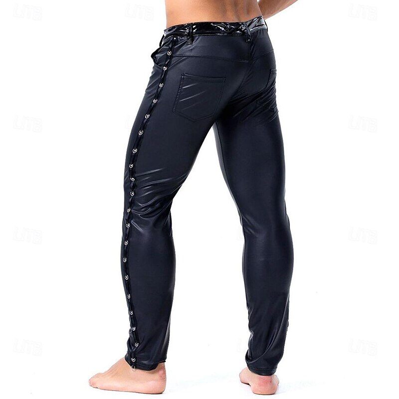 Dance Costumes Exotic Dancewear Pole dance Pants Pure Color Splicing Men's Performance Training Natural PU4