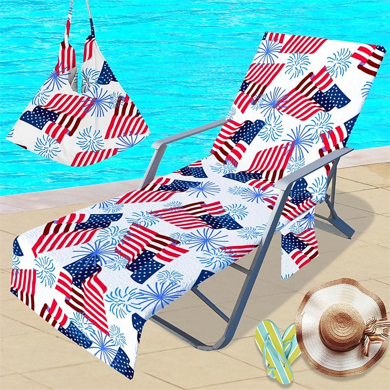 Beach Chair Cover Ultra-Fine Fiber Beach Chair Cover 3D Digital Printing National Flag Style4