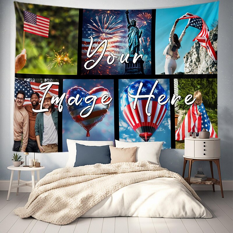 Graduation Customized Personalize Gift Hanging Tapestry 7 Grids Best Graduation Gift with Your Photo Wall Art Mural Decor Photograph Backdrop Home Bedroom Living Room Decoration Independence Day2