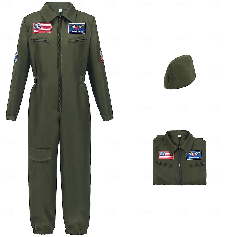 Top Gun Pilot Cosplay Costume Outfits Costume Cosplay Movie Cosplay for Boys Girls' Kid's Masquerade Event / Party3