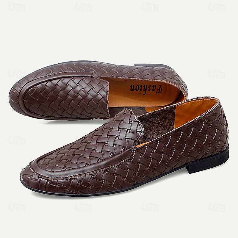 Men's Loafers & Slip-Ons Comfort Loafers Penny Loafers Leather Comfortable Slip Resistant Loafer Dark Brown Black White3