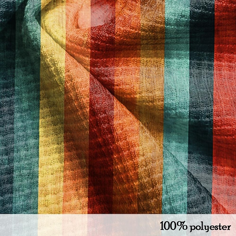 Men's Graphic Color Block Waffle Shirt Short Sleeve 3D Print Vacation Fashion Vacation Casual Daily Summer Spring Rainbow Henley Henley T-Shirt3