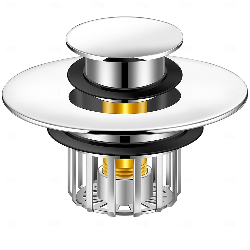 Bathtub Stopper Shower Drain Hair Catcher, Pop-up Tub Stopper with Strainer Bathroom Drain Plug Drain Protector for 1-1/2 to 1-3/4