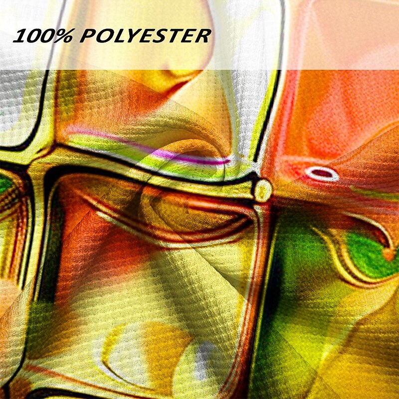 Men's Graphic Waffle Polo Shirts Golf Shirt Short Sleeve Polo Shirts Collared Shirts Vacation Wear Rave Wear Party Outfits Buttons 3D Print Summer Spring Orange3