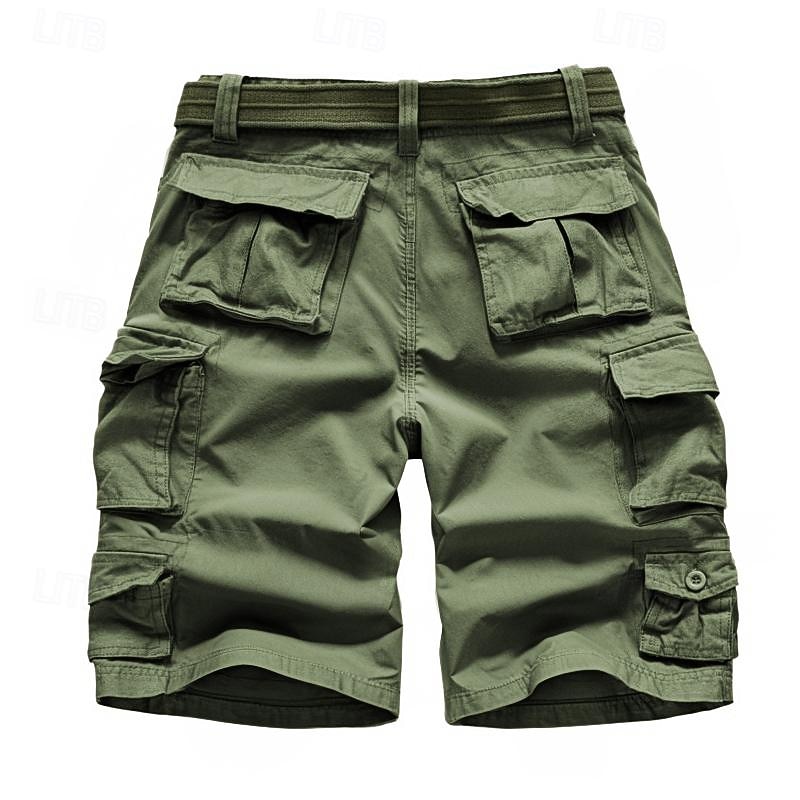 Men's Tactical Shorts Cargo Shorts Shorts Buttons Multi Pocket Plain Wearable Short Outdoor Daily Going out Fashion Classic ArmyGreen Yellow camouflage4