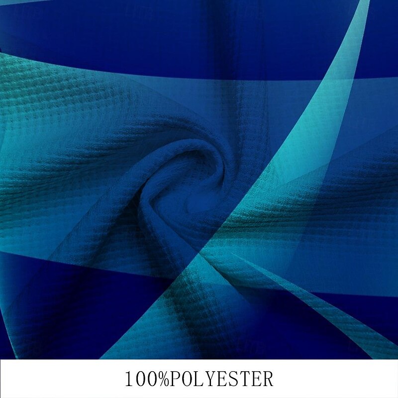 Men's Waffle Polo Shirts Golf Shirt Short Sleeve Polo Shirts Collared Shirts Casual Vacation Wear Formal Wear Festival Wear Buttons 3D Print Summer Spring Blue3