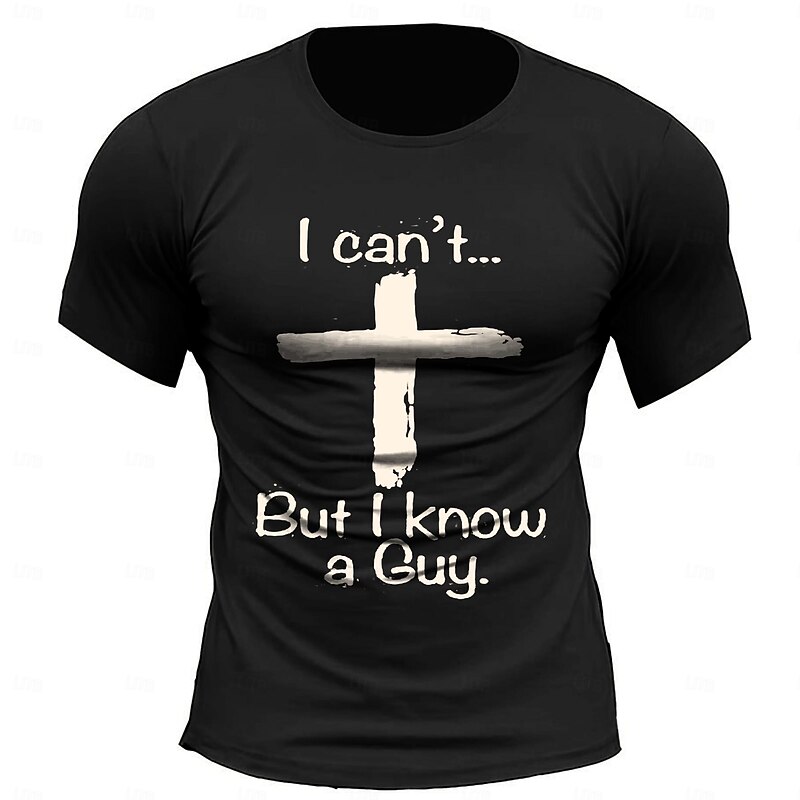 Men's Letter Cross T Shirt Tee Top 100% Cotton Short Sleeve Graphic Shirt Heather Gray Black Army Green Comfortable Tee Street Fashion Designer Clothing4