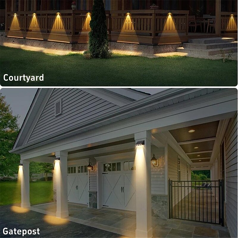 Modern Minimalist Solar Wall Washing Light, Sloar Step Stair Light Waterproof Courtyard Deck Light Garden Exterior Wall Outdoor Decor Solar Fence Lamp Garden courtyard lighting 1PC4