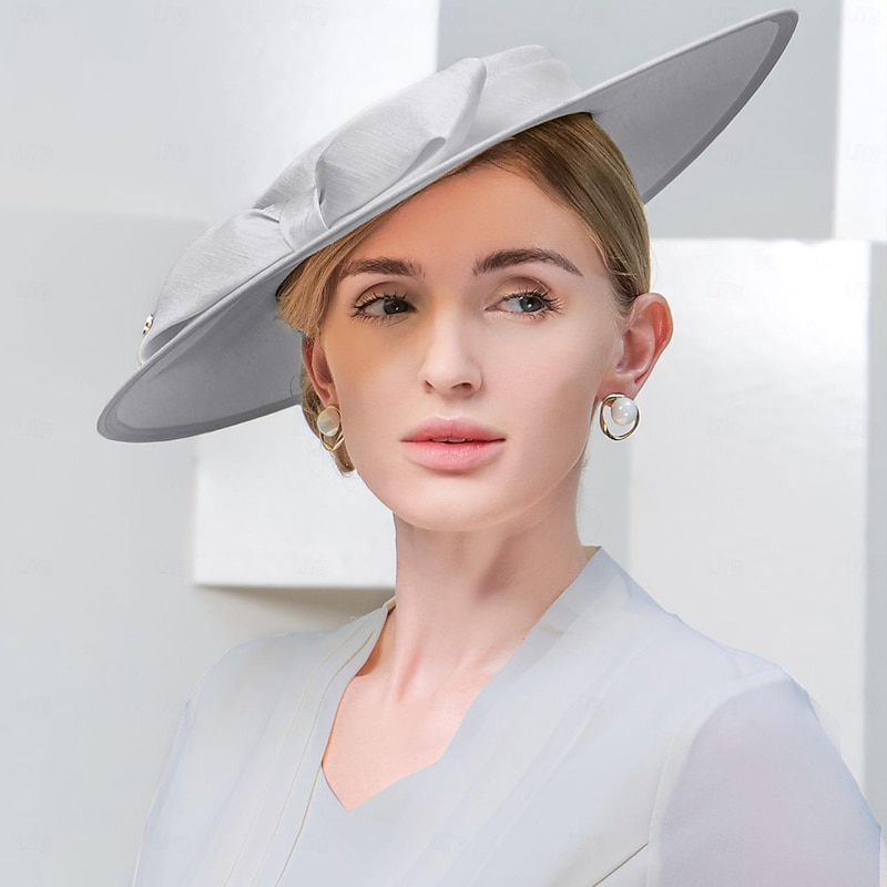 Elegant Sweet Flax Hats with Bowknot / Party / Evening Headpiece/ Office & Career / Graduation / Congratulations / Anniversary / Back To School / Outdoor / Carnival Hats Race Day Dress3