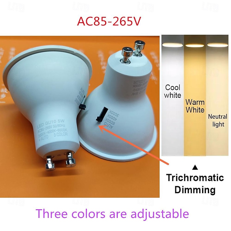 6/10pcs Dimmable Gu10 LED Bulbs, LED Downlight Spotlight 38 Degree Energy Saving Light Bulbs 220~240V Indoor Lighting4