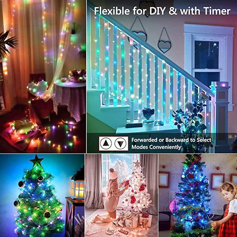Smart LED Decorative String Lights, Wifi Control LED Fairy Lights-Leather Line Light with Tuya Intelligent Point Control, Graffiti WiFi Control Phantom for Christmas Day Party Decoration Light3