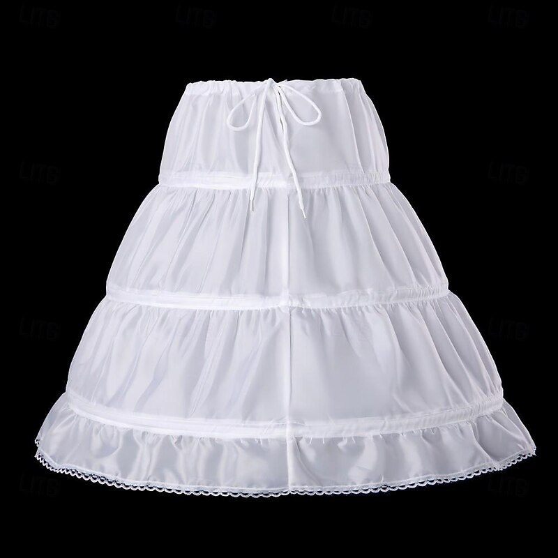 Rococo Baroque Victorian Ankle Length Petticoat Hoop Skirt Under Skirt Crinoline Princess A-Line Fancy Dress Girls' Performance Wedding Wedding Guest Kid's Petticoat2