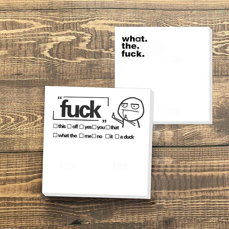 Fresh Outta Fucks Pad - Funny Novelty Memo Sticky Notes - Snarky Office Supplies for Work Office Desk Accessory Gifts for Co-Workers Friends White Elephant Fun Gifts
