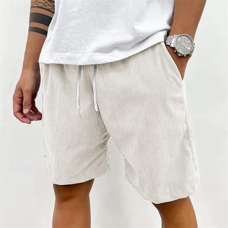 Men's Sweat Shorts Shorts Casual Shorts Drawstring Elastic Waist Plain Comfort Short Outdoor Daily Streetwear Fashion Casual Black White Micro-elastic4