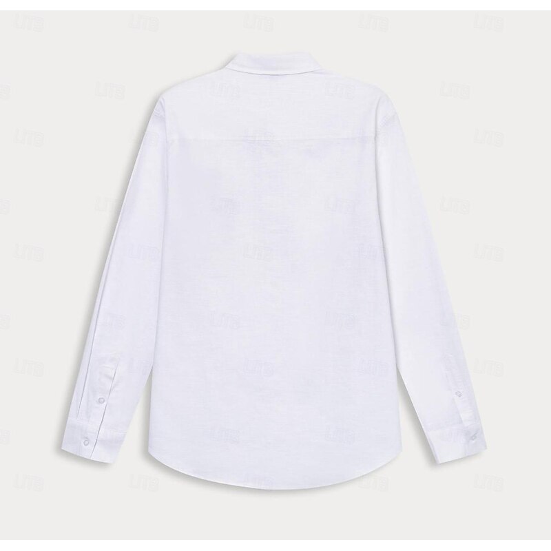 Men's Coconut Tree Tropical Plants Shirt Summer Hawaiian Shirt Long Sleeve Hawaiian Fashion Casual Vacation Daily Hawaiian Spring &  Fall Lapel Print White2