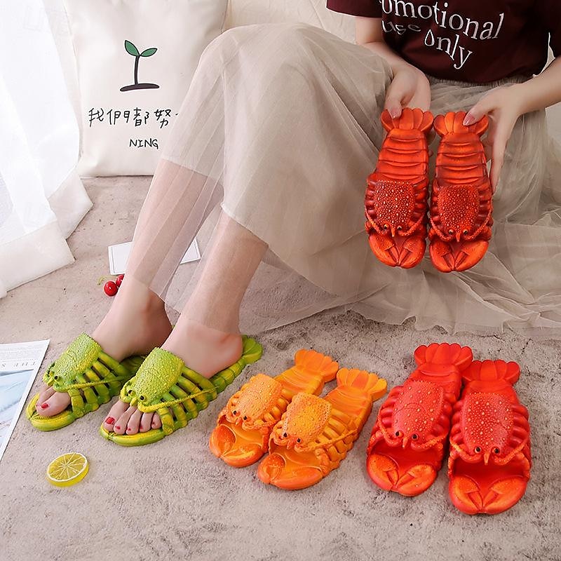 Shark Slippers Creativity Comfort Funny Lobster Slippers Big Size Slippers, Pool, Beach & Shower Shoes Casual Shoes Sandals for Men Women & Kids Summer Sandals