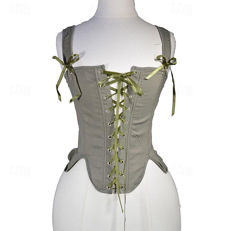 Retro Vintage Rococo Victorian Corset Bustier Pirate Viking Elven Fancy Dress Women's Royal Halloween Carnival Masquerade Party LARP Ren Faire Adults Corset