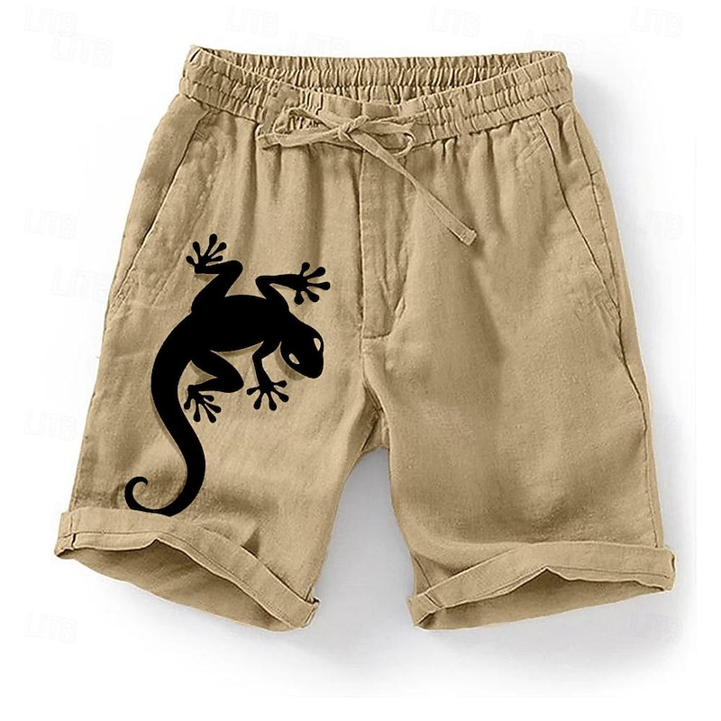 Men's Graphic Animal Lizard Shorts Summer Shorts Casual Shorts Mid Waist Fashion Streetwear Designer Casual Daily Holiday Drawstring Pocket Elastic Waist Designer Clothing Apparel