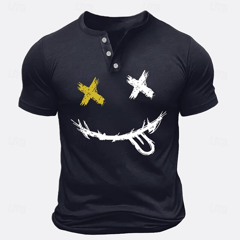 Men's National Flag Henley Shirt Tee Top 100% Cotton Short Sleeve Graphic Shirt Black Army Green Dark Blue Comfortable Tee Vacation Sports Outdoor Fashion Designer Clothing2