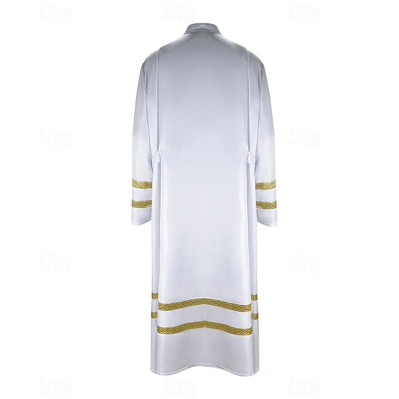 Punk & Gothic Medieval Renaissance Coat Cosplay Costume Outerwear Priest Fancy Dress Men's Halloween Carnival Masquerade Performance Halloween LARP Adults' Coat2