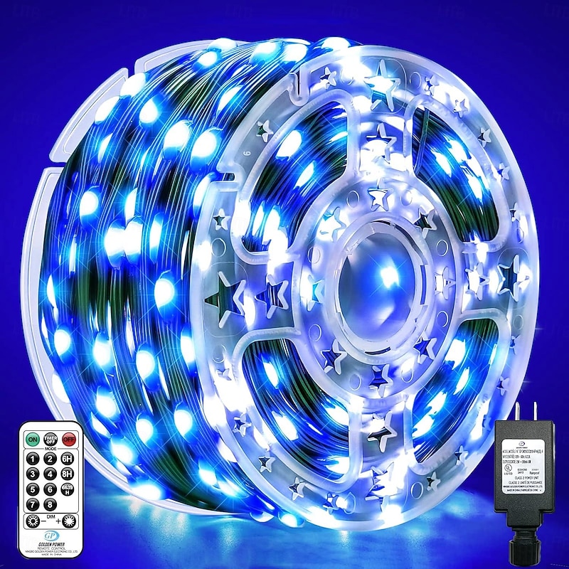 Outdoor IP67 Waterproof LED Strips Lights 328ft 100m Flexiable Christmas String Lights 1000 LEDs Multicolor Creative String Lights for Patio Lawn Garden Holiday Lights Party Holiday Wedding 29V2