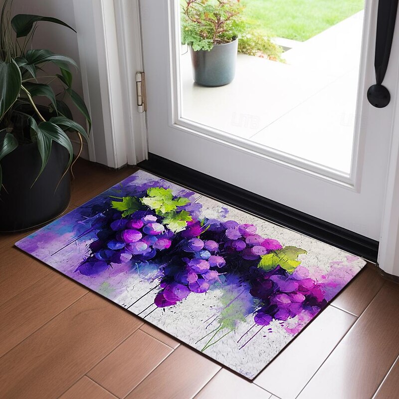 Watercolor Fruit Grapes Doormat Kitchen Mat Floor Mat Non-Slip Area Rug Oil Proof Rug Indoor Outdoor Mat Bedroom Decor Bathroom Mat Entrance Rug4