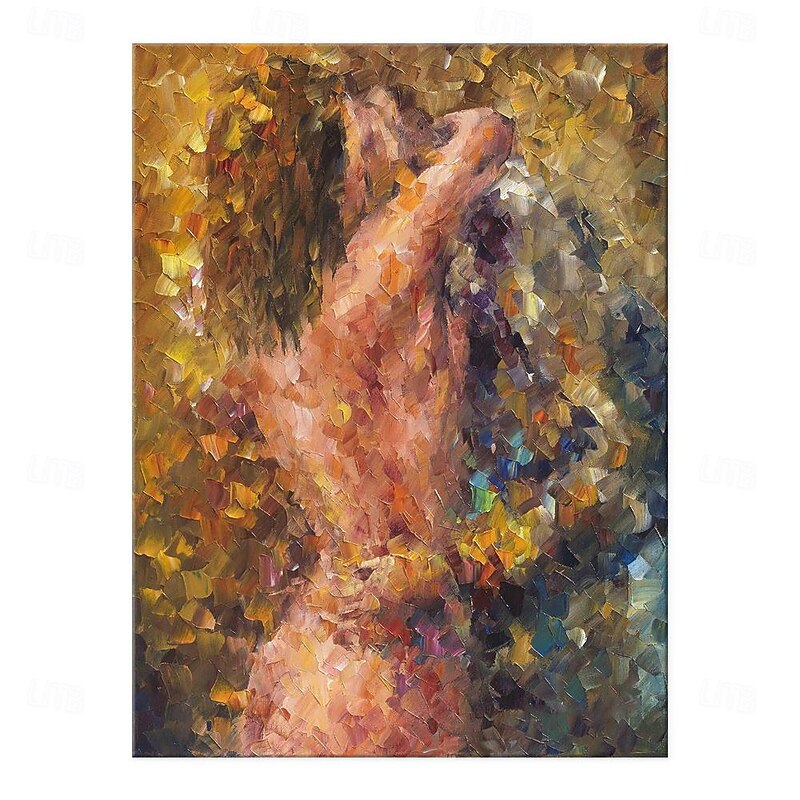 Handmade Oil Painting Canvas Wall Art Decoration Figure Abstract Knife Draw Hug Naked Couple for Home Decor Rolled Frameless Unstretched Painting3