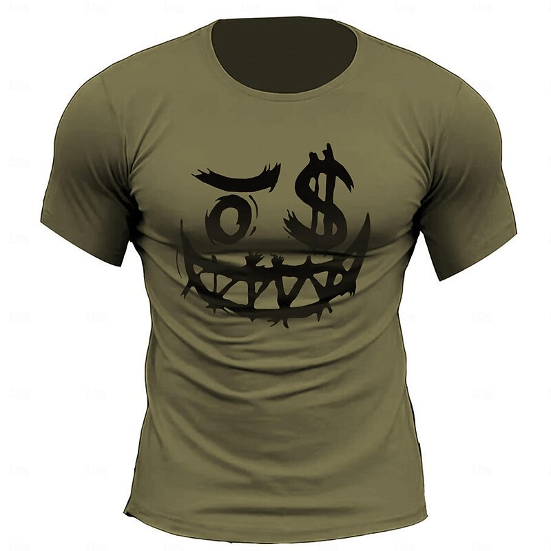Men's Grimace T Shirt Tee Top 100% Cotton Short Sleeve Graphic Shirt Heather Gray Black Army Green Comfortable Tee Street Fashion Designer Clothing4