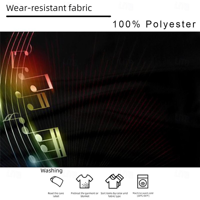 Music Festival Men's Music T Shirt Short Sleeve T shirt 3D Print Crew Neck Shirt Sports Fashion Exaggerated Street Sports Outdoor Black Summer Spring Clothing Apparel S M L XL XXL XXXL3