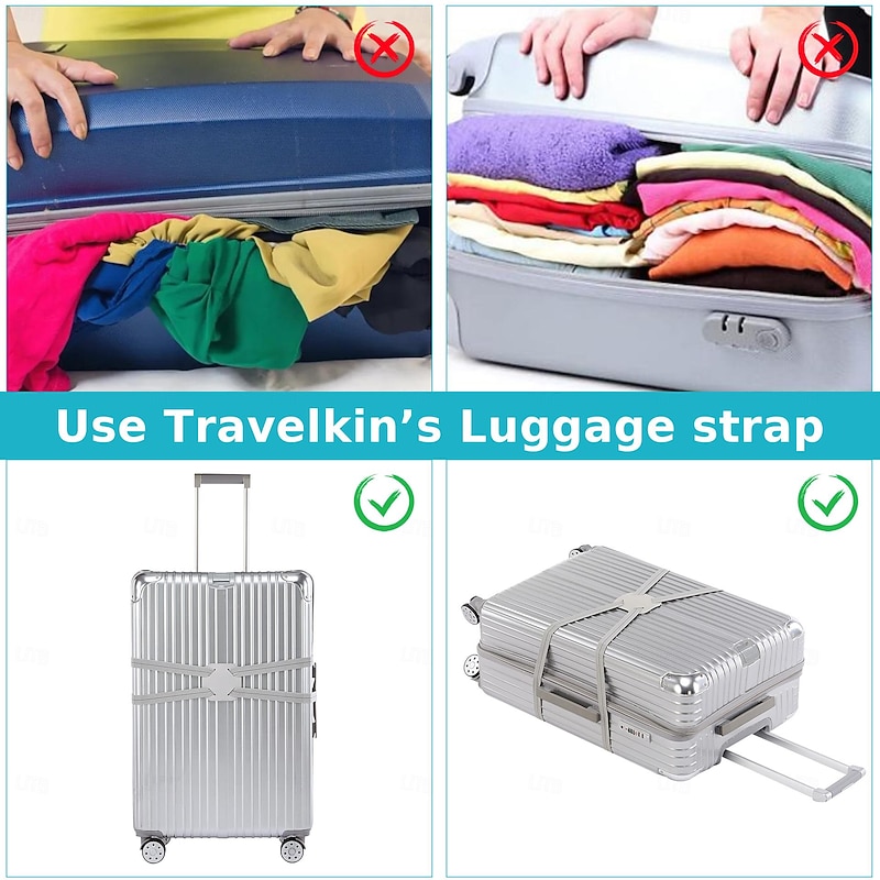 Luggage Straps for Suitcases TSA Approved, Luggage Bag Bungee for Large Luggage, Adjustable Size Travel Elastic Suitcase Strap Belt, Airport Travel Accessories with Buckles for Baggage Handbag3