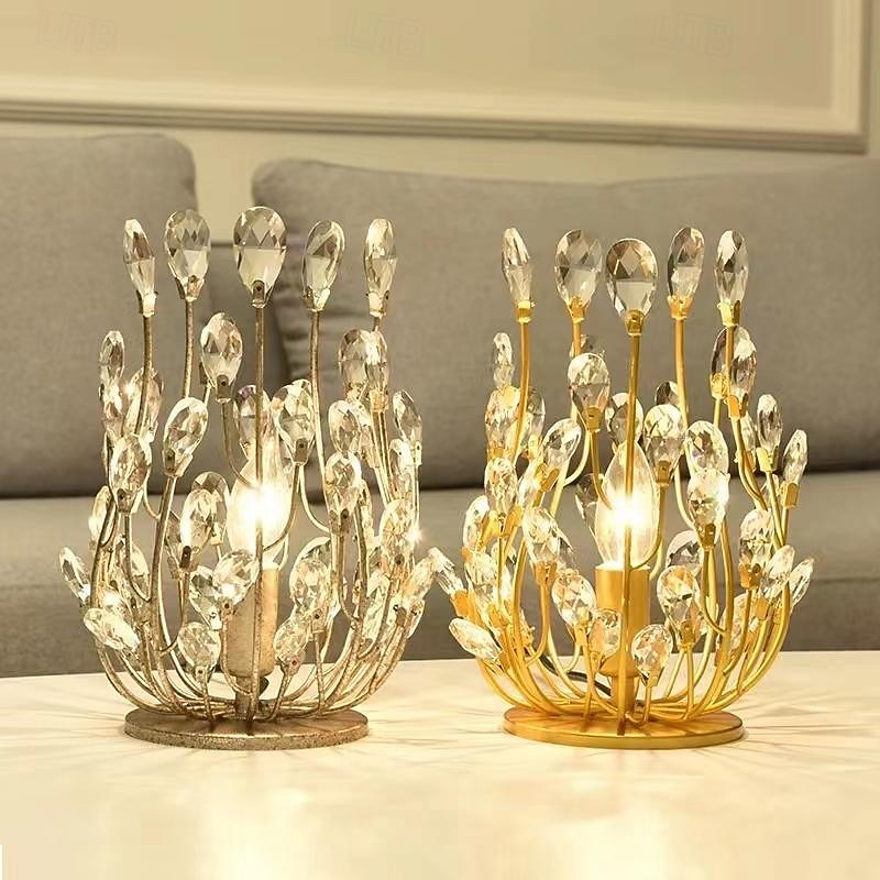 LED Table Lamp 5W Warm White Vintage Design Crystal Table Lights Decorative Bedroom Office 110-240V4